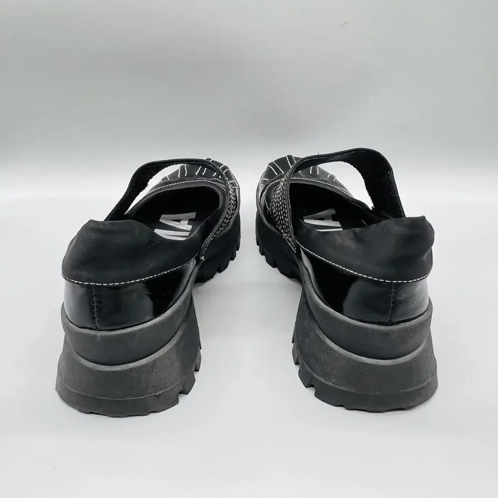 MUTMA Shoes Womens 8.5 Black Gura Platform Mary Jane Lug Sole Anthropologie